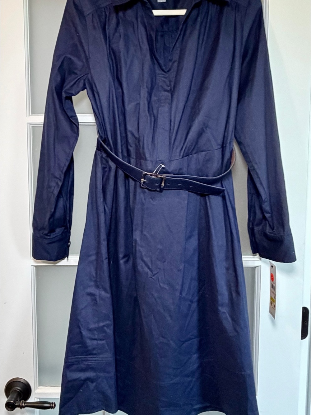 Calvin Klein Navy Belted Shirt Dress, Size 12, NWT